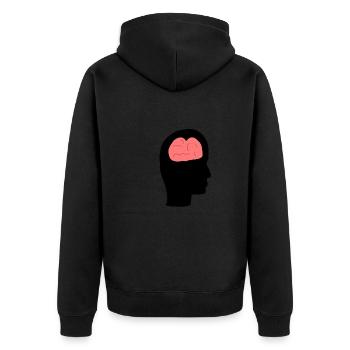 Profil de la tête Humain Côté Cerveau - Veste à capuche bio Premium Unisexe - noir - Dos - Nico (187cm)