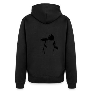 Symbole de fleur fleur plante forme deux fleurs - Veste à capuche bio Premium Unisexe - noir - Dos - Nico (187cm)