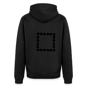 Flowers Blossom Plant Frame - Unisex Premium Organic Zip Hoodie - black - Back - Nico (187cm)