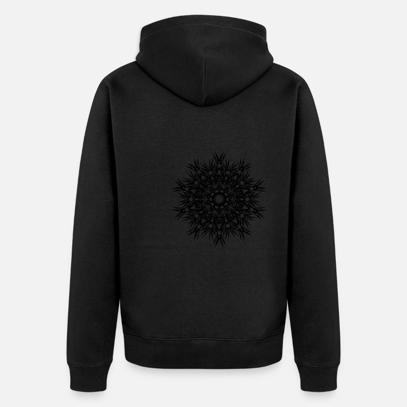 Lignes géométriques forme mandala - Veste à capuche bio Premium Unisexe - noir