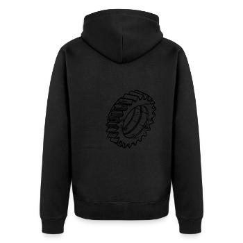 Conception de composants de machines à engrenages - Veste à capuche bio Premium Unisexe - noir - Dos - Nico (187cm)