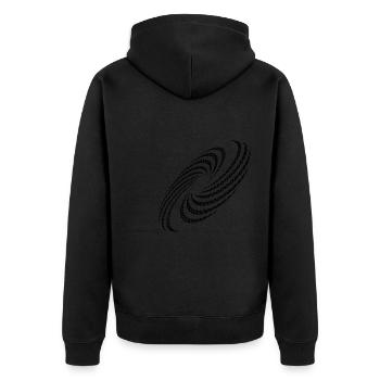 Twisted Spiral Planet Whirlpool Formation - Unisex Premium Organic Zip Hoodie - black - Back - Nico (187cm)