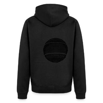 Sphère de planète géométrique avec rayures - Veste à capuche bio Premium Unisexe - noir - Dos - Nico (187cm)