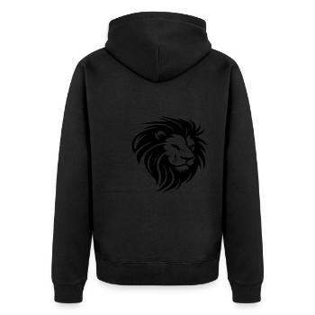 Tête de lion avec crinière - Veste à capuche bio Premium Unisexe - noir - Dos - Nico (187cm)