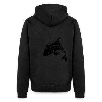 carpe koï - Mignon poisson carpe élégant - Veste à capuche bio Premium Unisexe - noir - Dos - Nico (187cm)