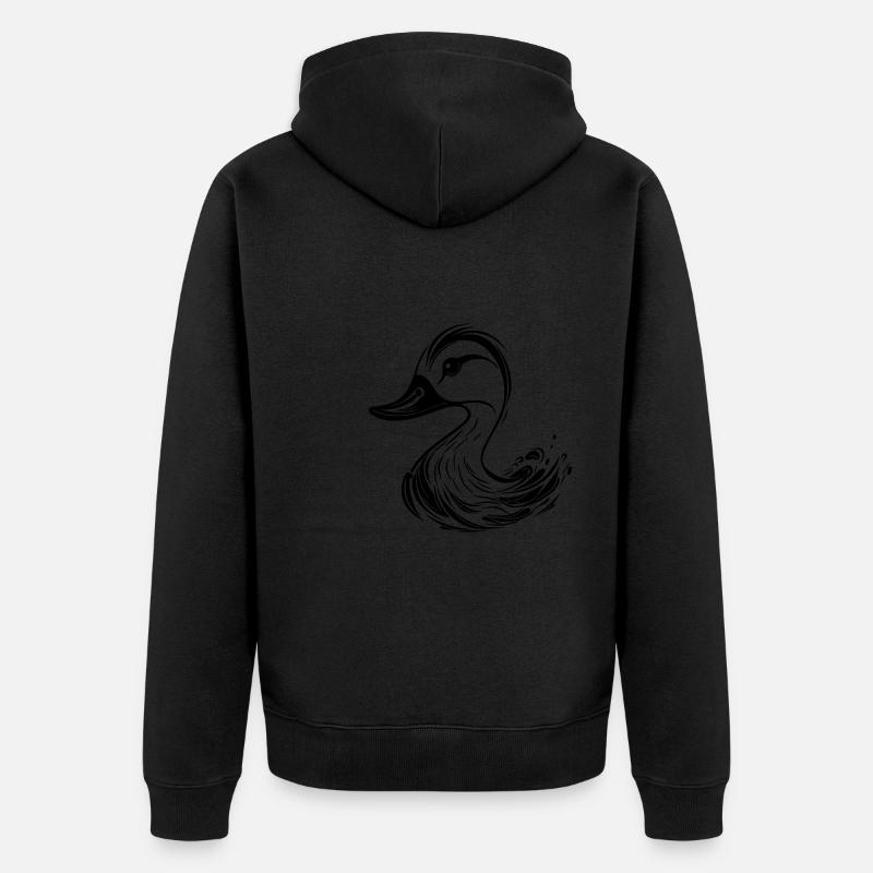 Mignon Style Tatouage Canard - Veste à capuche bio Premium Unisexe - noir