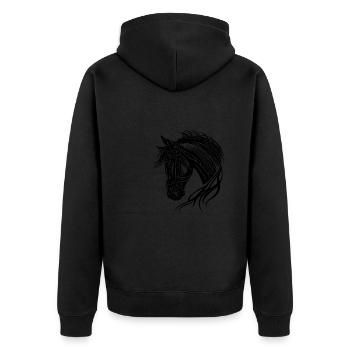 Beautiful stallion with elegant waving mane - Unisex Premium Organic Zip Hoodie - black - Back - Nico (187cm)