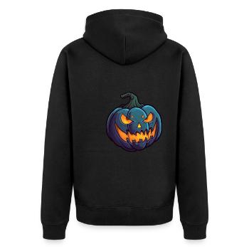 Grimace sauvage Citrouille d’Halloween Yeux brillants - Veste à capuche bio Premium Unisexe - noir - Dos - Nico (187cm)