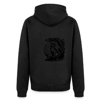 Joli petit chat de la nature dans le style de tatouage - Veste à capuche bio Premium Unisexe - noir - Dos - Nico (187cm)