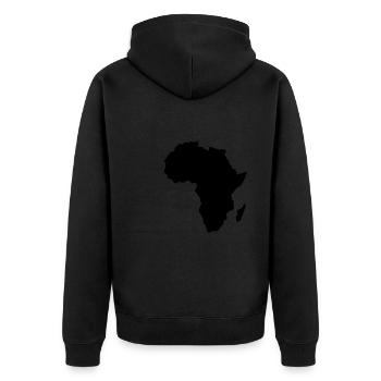 Kontinent Afrika Silhouette - Unisex Premium Bio Zip Hoodie - Schwarz - Hinten - Nico (187cm)