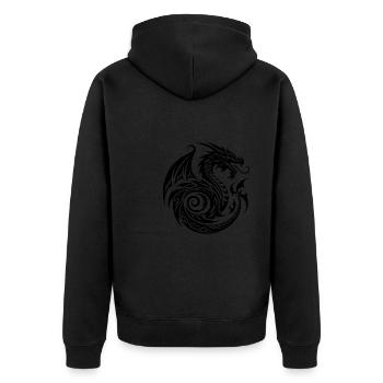 Dragon de tatouage tribal sauvage avec des ailes - Veste à capuche bio Premium Unisexe - noir - Dos - Nico (187cm)