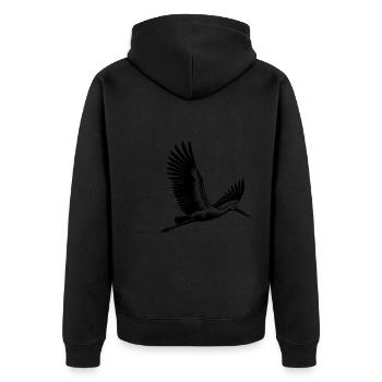 Cigogne volante - Veste à capuche bio Premium Unisexe - noir - Dos - Nico (187cm)