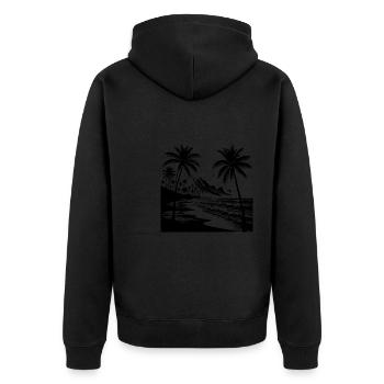 Côte de l’île Palmiers Plage et mer - Veste à capuche bio Premium Unisexe - noir - Dos - Nico (187cm)