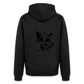 Crayon mignon dessin chats yeux de bébé - Veste à capuche bio Premium Unisexe - noir - Dos - Nico (187cm)
