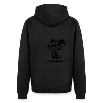 Baby Mouse Kids Pencil Sketch - Unisex Premium Organic Zip Hoodie - black - Back - Nico (187cm)