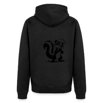 Kids Skunk Pencil Drawing Sketch - Unisex Premium Organic Zip Hoodie - black - Back - Nico (187cm)