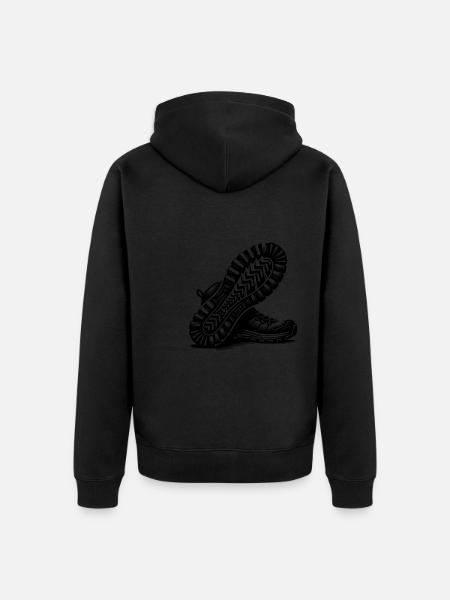 Wandelschoenen met profiel voor natuurwandelaars - Uniseks Premium bio ziphoodie - zwart