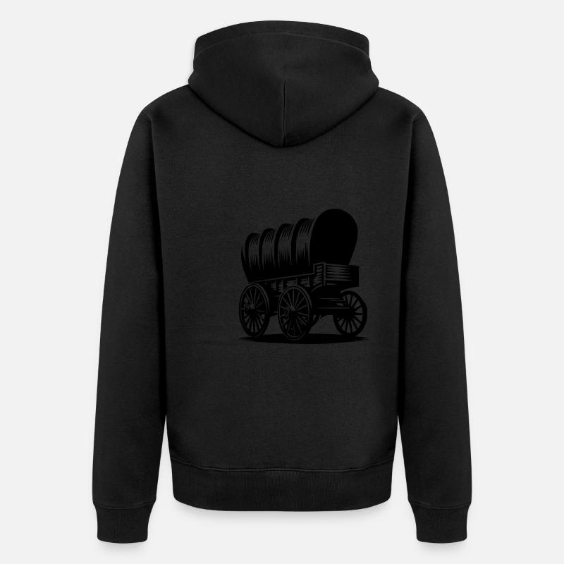 Chariot couvert classique pour chevaux - Veste à capuche bio Premium Unisexe - noir