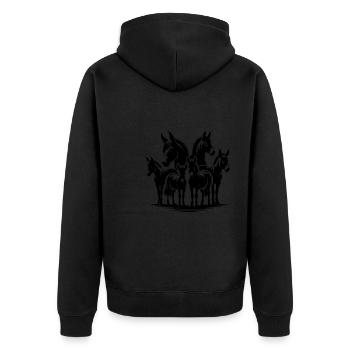 Donkey Groups Portrait Images - Unisex Premium Organic Zip Hoodie - black - Back - Nico (187cm)