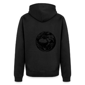 Astronauten Ansicht Erde Weltraum Europa Afrika - Unisex Premium Bio Zip Hoodie - Schwarz - Hinten - Nico (187cm)