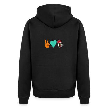 Chicken Rooster - Unisex Premium Organic Zip Hoodie - black - Back - Nico (187cm)