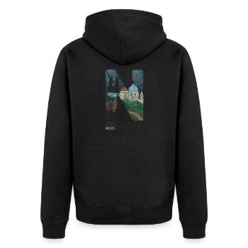 Immer wieder Neuss - Unisex Premium Bio Zip Hoodie - Schwarz - Hinten - Nico (187cm)