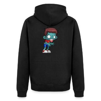 zombie - Unisex Premium Organic Zip Hoodie - black - Back - Nico (187cm)