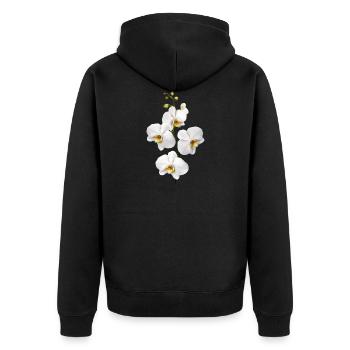 Orchidées - Veste à capuche bio Premium Unisexe - noir - Dos - Nico (187cm)