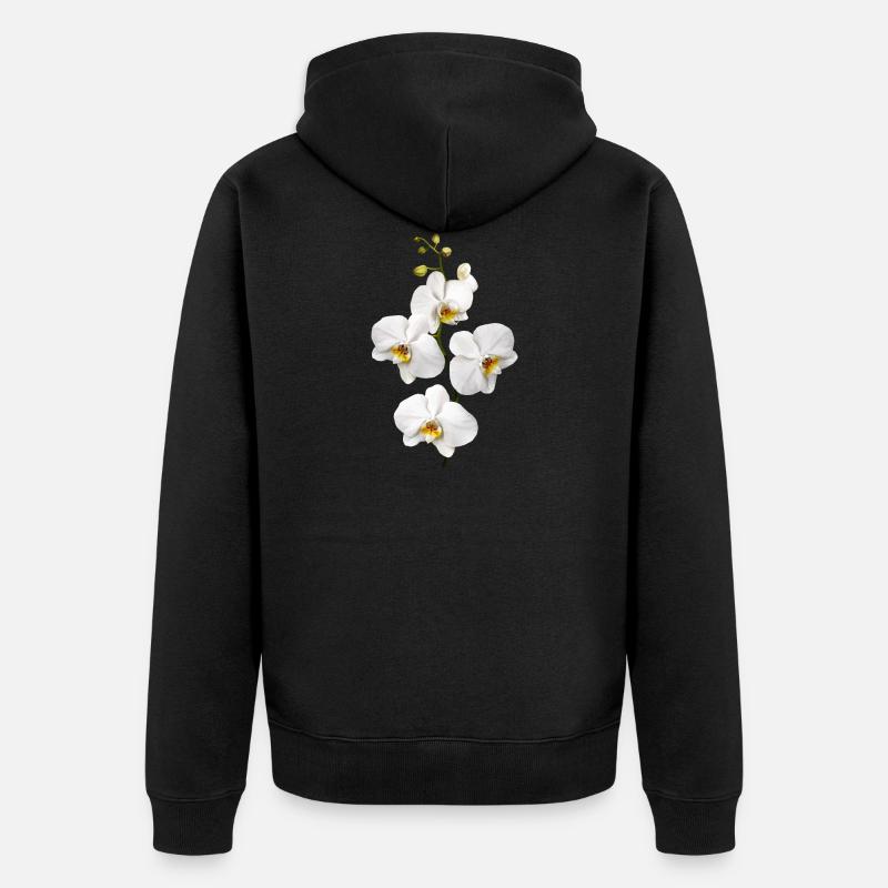 Orchidées - Veste à capuche bio Premium Unisexe - noir