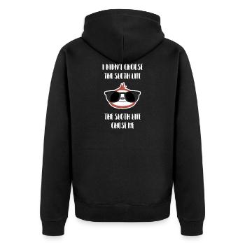 The Sloth Life Chose Me - Cool Fautier Gift - Unisex Premium Organic Zip Hoodie - black - Back - Nico (187cm)