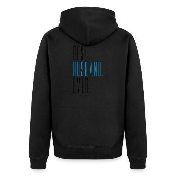 best husband ever ehemann husband text junggeselle - Unisex Premium Bio Zip Hoodie - Schwarz - Hinten - Nico (187cm)