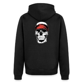 Biker Skull - Veste à capuche bio Premium Unisexe - noir - Dos - Nico (187cm)