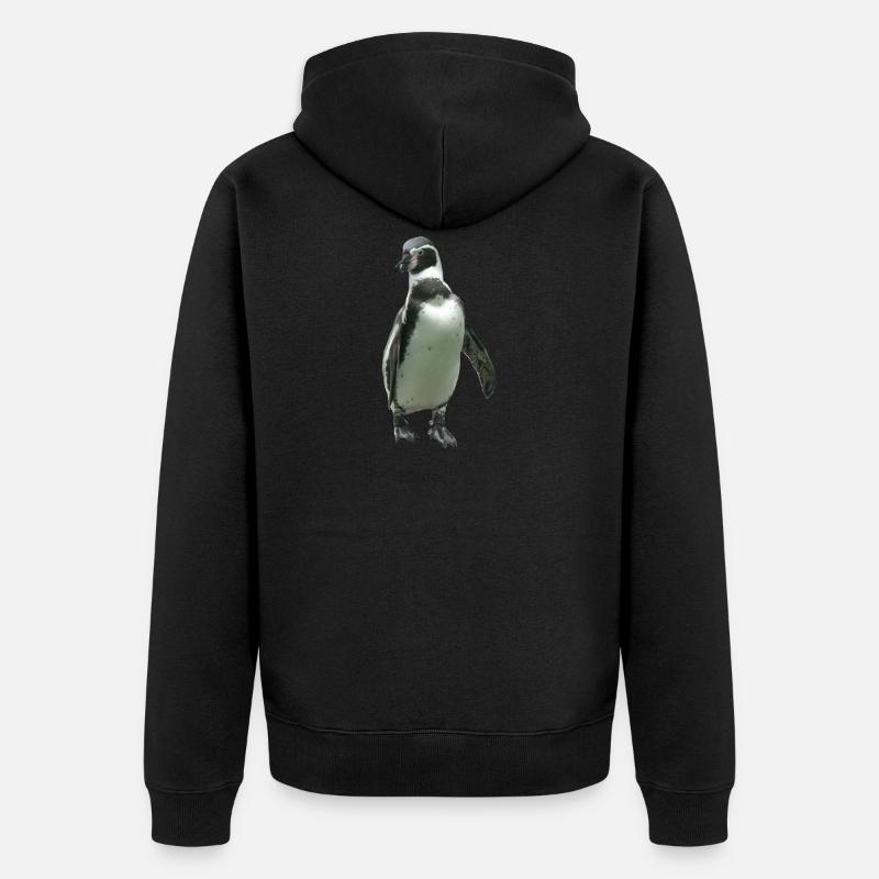 pingvin - Premium økologisk unisex-hættejakke - sort