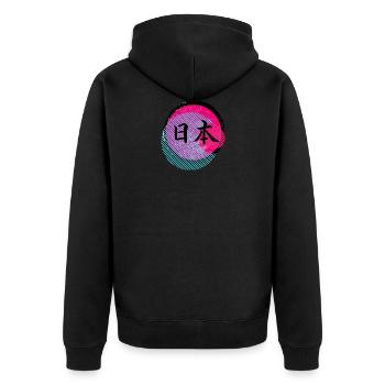 Tokio Japan Hauptstadt - Unisex Premium Bio Zip Hoodie - Schwarz - Hinten - Nico (187cm)