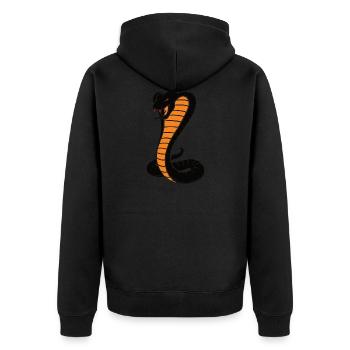 cool cobra, king of venomous snakes - Unisex Premium Organic Zip Hoodie - black - Back - Nico (187cm)