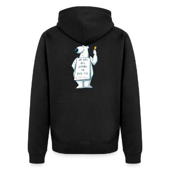 Sandwich bear - Unisex Premium Organic Zip Hoodie - black - Back - Nico (187cm)