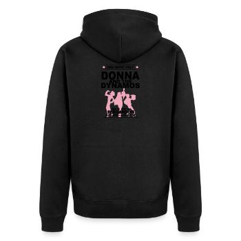 Mamma Mia Merch 2018 - Unisex Premium Bio Zip Hoodie - Schwarz - Hinten - Nico (187cm)