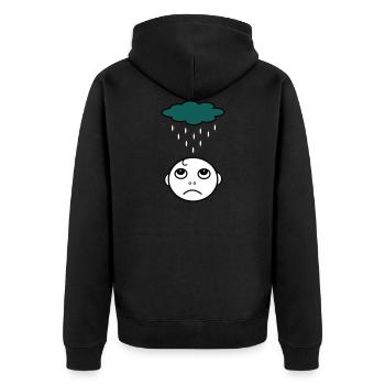 Schietwetter - Unisex Premium Bio Zip Hoodie - Schwarz - Hinten - Nico (187cm)