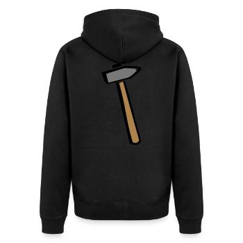 Tool handyman - Werkzeug Handwerker - Hammer - Unisex Premium Bio Zip Hoodie - Schwarz - Hinten - Nico (187cm)