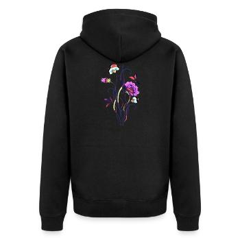 Fleurs - Veste à capuche bio Premium Unisexe - noir - Dos - Nico (187cm)