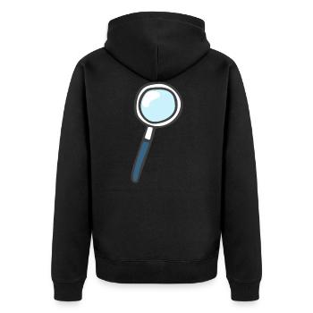 Magnifying glass - Unisex Premium Organic Zip Hoodie - black - Back - Nico (187cm)