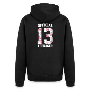 Official 13 adolescent cadeau 13 ans - Veste à capuche bio Premium Unisexe - noir - Dos - Nico (187cm)