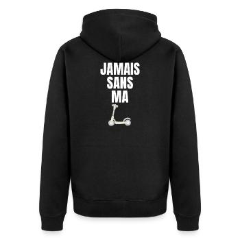 Jamais sans ma trottinette - Veste à capuche bio Premium Unisexe - noir - Dos - Nico (187cm)