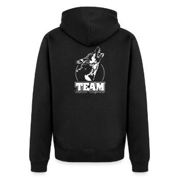 TEAM German Shepherd IGP Hundesport Wilsigns - Unisex Premium Bio Zip Hoodie - Schwarz - Hinten - Nico (187cm)