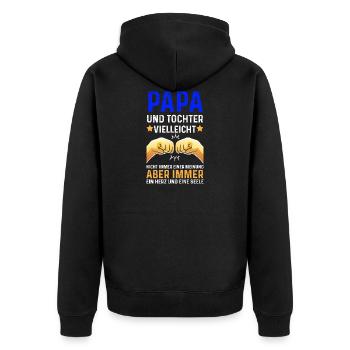 Papa und Tochter Faust - Unisex Premium Bio Zip Hoodie - Schwarz - Hinten - Nico (187cm)