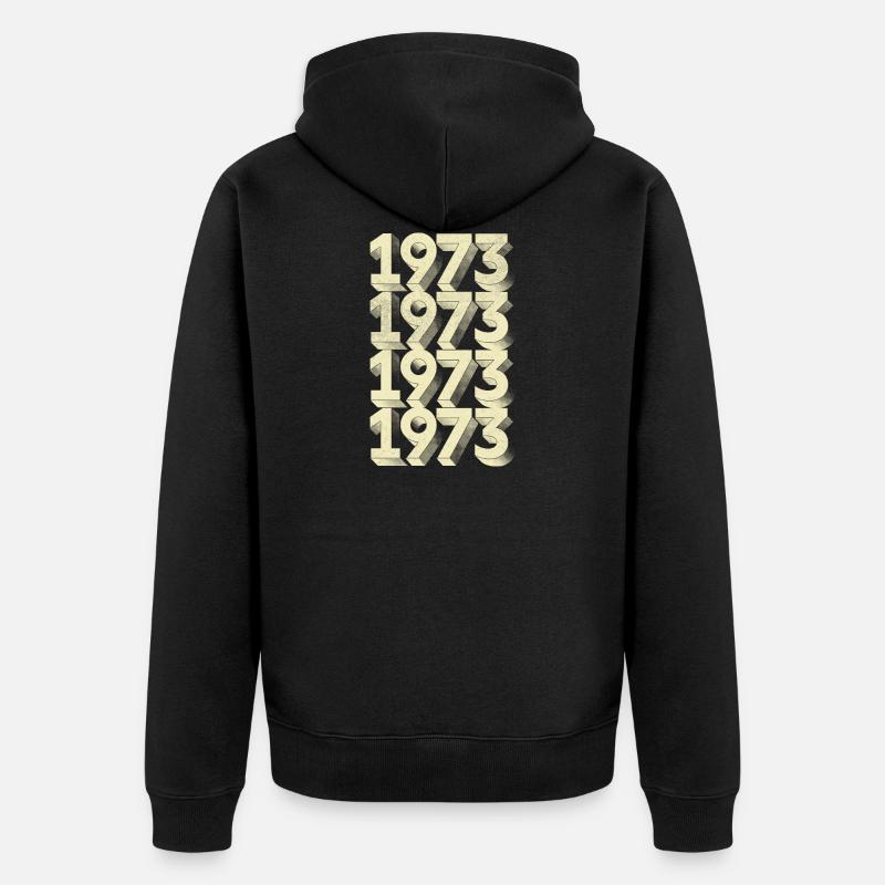 geboren 1973 - Unisex Premium Bio Zip Hoodie - Schwarz