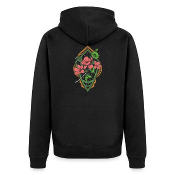 Fleur de rêve perse - Veste à capuche bio Premium Unisexe - noir - Dos - Nico (187cm)