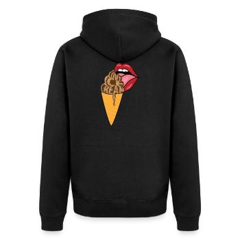 Love Ice Cream chocolat noix de café avec la bouche - Veste à capuche bio Premium Unisexe - noir - Dos - Nico (187cm)