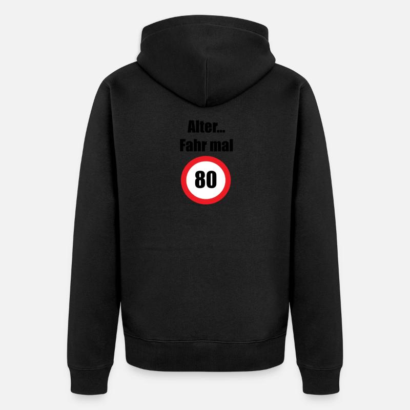 Âge de conduite fois 80! - Veste à capuche bio Premium Unisexe - noir