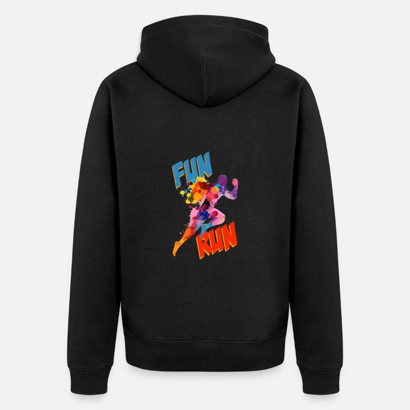 Fun Run Athlétisme Sprinter - Veste à capuche bio Premium Unisexe - noir
